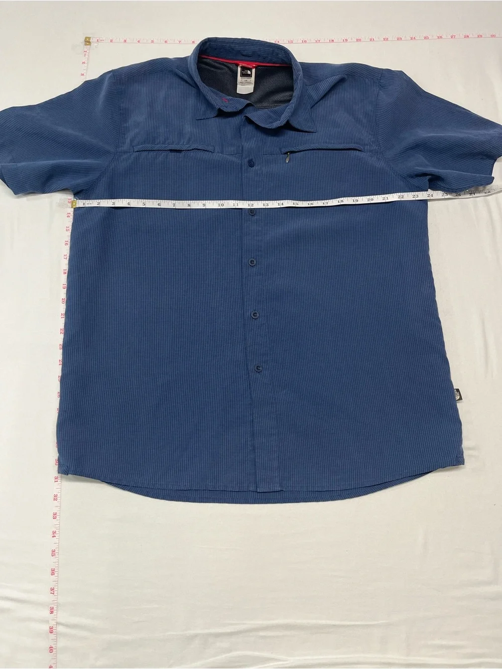 The North Face Blue Short-Sleeve Button-Down Shirt men’s L hiking sport 1431 - Picture 4 of 5